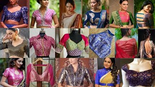 Beautiful and Stylish Brocade Fabric Blouse Design Ideas 2024  Blouse Designs  Saree Blouse design [upl. by Burget898]