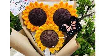 GIRASOL 🌻 Mediano A Crochet Hermoso 🙌🏻 [upl. by Lolita]