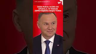 Andrzej Duda puścił oczko do Tuska w trakcie zaprzysiężenia shorts [upl. by Malissia]