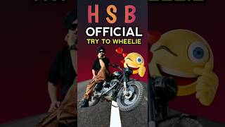 Hsb Official Ne Pahli Baar Bullet Bs6 Par Wheelie Mara 😲  HSBOFFICIAL1  shorts motovlog [upl. by Galan]