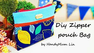 Useful zipper pouch tutorial 【Diy pouch】超实用拉链包教学分享 ＊4K HandyMum ❤❤ [upl. by Dielle852]