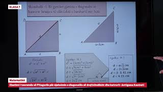 7701 Matematikë  Zbatimi i Teoremës së Pitagores te katrori dhe drejtkëndëshi [upl. by Arodoeht]