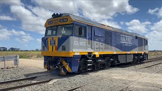 D915V Rail First GL105 with Aurizon Driver training arriving at Gheringhap loop 22122023 [upl. by Rolph]