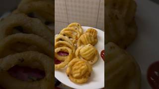 Tasty garlic potato ringsTry kiya kya food viral explore [upl. by Griffie723]