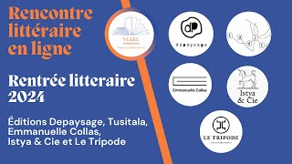 VLEEL 325 Rentrée littéraire 2024 Acte 1 6 maisons dédition présentent leurs titres 2024 [upl. by Dulcia]