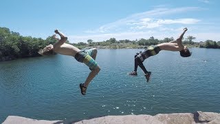 GoPro Cliff Jumping  Red Granite Quarry [upl. by Alleb747]