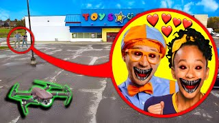 DRONE CATCHES BLIPPI AND MEEKAH AT TOY STORE IN REAL LIFE BLIPPI NEW GIRLFRIEND [upl. by Bullis]