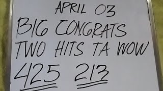 APRIL 032024CONGRATS SA TANAN TWO HITS TA 213 425 TARGET🎯👏👏 [upl. by Aekan]