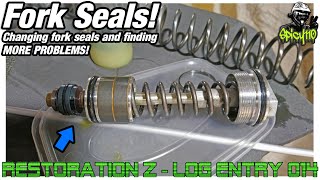 Suzuki DRZ400SM Restoration Z EP 14  Fork Seal Replacement [upl. by Ylagam]