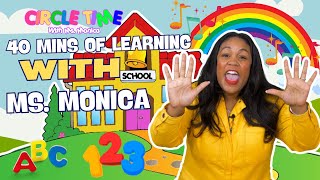 Kids Songs  Learning with Ms Monica  ABC Song  More Childrens Songs  Toddler Lessons [upl. by Ahsyad]