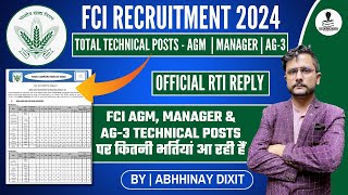 FCI Recruitment 2024  FCI Vacancy 2024  FCI AG3  FCI Manager  FCI AGM  Technical Vacancy 2024 [upl. by Dimmick]