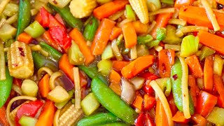 Teriyaki stir fry vegetables with teriyaki sauce [upl. by Peony]