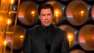 John Travolta mispronounces Idina Menzel at the 2014 Oscars [upl. by Painter11]