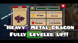 Heavy Metal Dragon Dragonvale leveled up to Max level [upl. by Yerdua548]