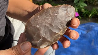 Root Beer Chert Part 49 Thinning With Antler Direct Percussion [upl. by Eemla]