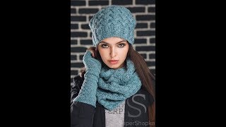 Женская Шапка Спицами  2019  Womens Cap Knitting needles [upl. by Gnex]