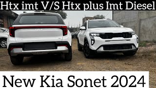 Kia Sonet Facelift Htx Diesel imt vs Htx plus imt Diesel 2024 full difference video in details [upl. by Ialokin]