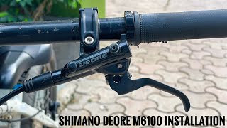 Shimano M6100 lever installation in MT200 caliper  install in 4 minutes  vabiomtb [upl. by Nahgen]