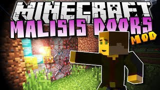 Minecraft MALISIS DOORS INVISIBLE WALLS MIXING BLOCKS  Mod Showcase [upl. by Eledoya8]