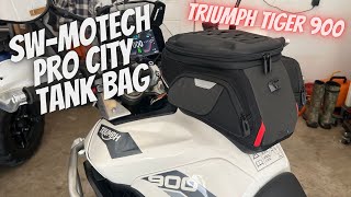 144 SW Motech Pro City Tank Bag Review  Triumph Tiger 900 Rally Pro [upl. by Iaka826]