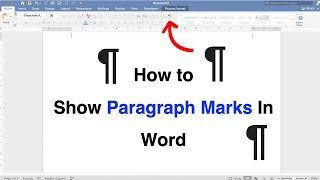 How To Show Paragraph Marks In Word [upl. by Aticilef]