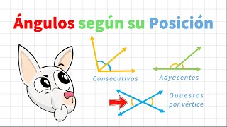 ÁNGULOS CONSECUTIVOS ADYACENTES OPUESTOS por el VÉRTICE  TIPOS DE ÁNGULOS SEGUN SU POSICIÓN [upl. by Attikin43]