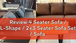 Review 4 Seater Sofa  LShape  23 Seater Sofa Set  Sofa with Stool  Fabric Sofa  House Rental [upl. by Cheatham80]