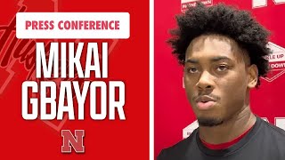 Nebraska LB Mikai Gbayor meets with the media on Tuesday I Nebraska Huskers I GBR [upl. by Kehsihba]