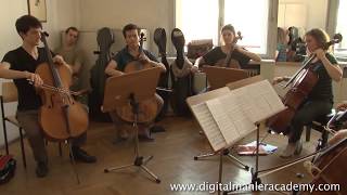 Puccini Cello Quartet from Tosca  chamber music lesson Digital Mahler Clip [upl. by Etnoid341]