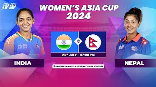 INDIA VS NEPAL  ACC WOMENS ASIA CUP 2024  MATCH 10 [upl. by Mannes]