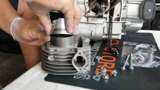 How to install GY6 Cylinder TopEnd on SSPG 180cc POWER KIT Part 6 [upl. by Llenel750]