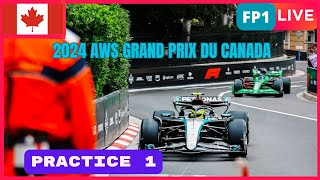 🔴F1 LIVE  2024 CANADA GP  FP1  Live data and Commentary Circuit GillesVilleneuve [upl. by Yl]