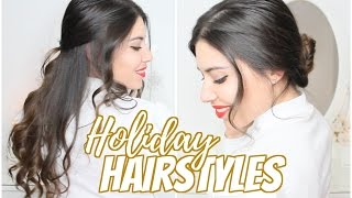 2 ACCONCIATURE FACILI E VELOCI PER LE FESTE  2 Easy Holiday Hairstyles 2016  CapelliPantene [upl. by Kcirdec]