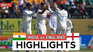 India vs England 5th Test 2024 Day 3 Highlights  IND vs ENG 2024  IND vs ENG 5th Test 2024 [upl. by Amled]