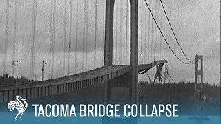 Tacoma Bridge Collapse The Wobbliest Bridge in the World 1940  British Pathé [upl. by Alleda984]