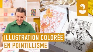 Illustration colorée en pointillisme [upl. by Margit]