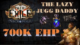 POE 324 Almost 700K EHP Lazy Jugg quotsmallquot update 61m dps on max trigger rate I am a pob warrior [upl. by Ahsilac]