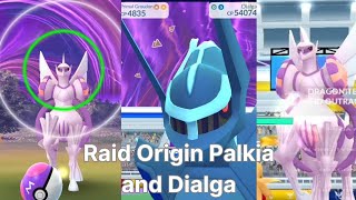 Raid Origin Palkia and Dialga pokemon go pokemongo pokemon gamer trend [upl. by Analli624]