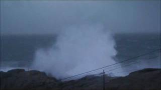 Lindesnes fyr storm fra orkanen Berit [upl. by Sihtnyc7]