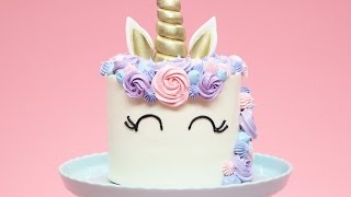 HOW TO MAKE A UNICORN CAKE  NERDY NUMMIES [upl. by Drawe]