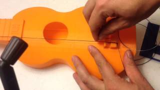 String or Restring a Ukulele  Make a 3D Printed Ukulele  Part 9 [upl. by Namien]