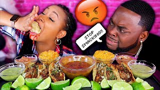 SMACKING TOO MUCH PRANK ON BEAST MODE  BIRRIA TACO MEXICAN FOOD MUKBANG 먹방  QUEEN BEAST [upl. by Brina]