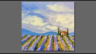 Daily Challenge 3  Acrylic  How to Paint Lavender Field with Acrylic Paints [upl. by Alix562]