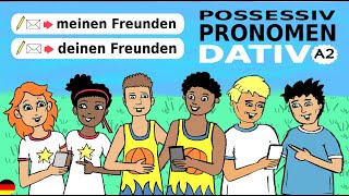 Deutsch lernen  A2 Possessivpronomen im Dativ meinem  deinem  unserem etc  Grammatik [upl. by Hgielar]