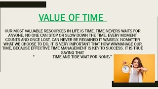 quotValue of timequot essay in english  learn englishdaily english lectures [upl. by Aihtnyc]