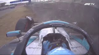 George Russells Q3 Crash Onboard [upl. by Paine354]