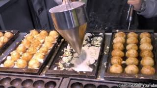 Hong Kong Street Food from Japan Takoyaki Octopus Snack Cooked in Mong Kok [upl. by Asreht757]