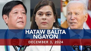 UNTV Hataw Balita Ngayon  December 03 2024 [upl. by Imoin141]