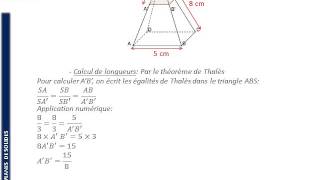 3ème  SECTIONS PLANES  Section dune pyramide volumes [upl. by Aerua]