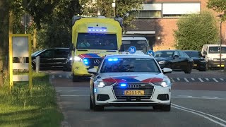 Audi A6  Motor Verkeerspolitie Politie RR Begeleiden Ambulance met spoed naar het ziekenhuis [upl. by Hoagland]